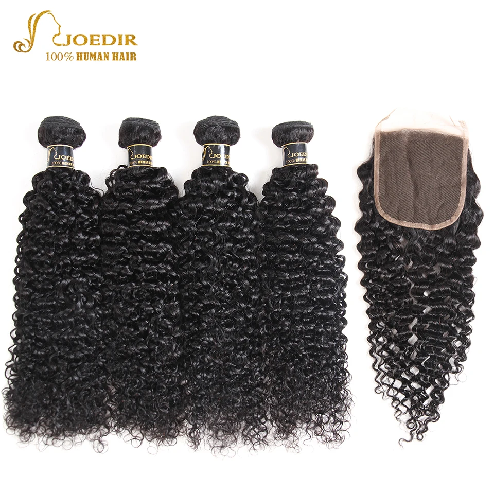 

Joedir Raw Indian Hair Bundles With Closure Indian Afro Kinky Curly Hair Bundles With Closure Remy Curly Bundles With Closure