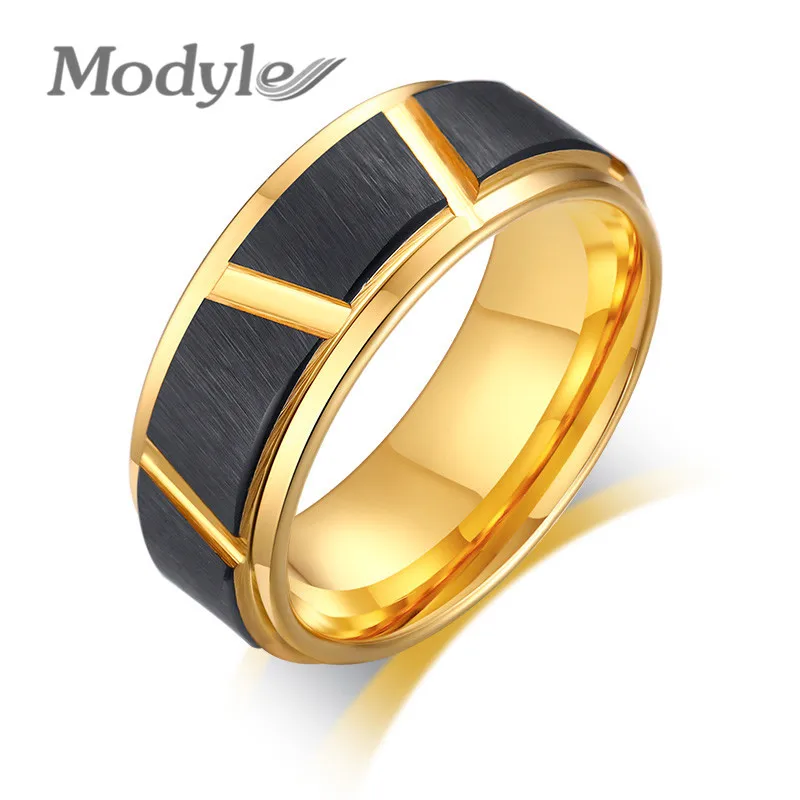 Mostyle мужское матовое кольцо из карбида вольфрама Необычные горизонтальные пазы
