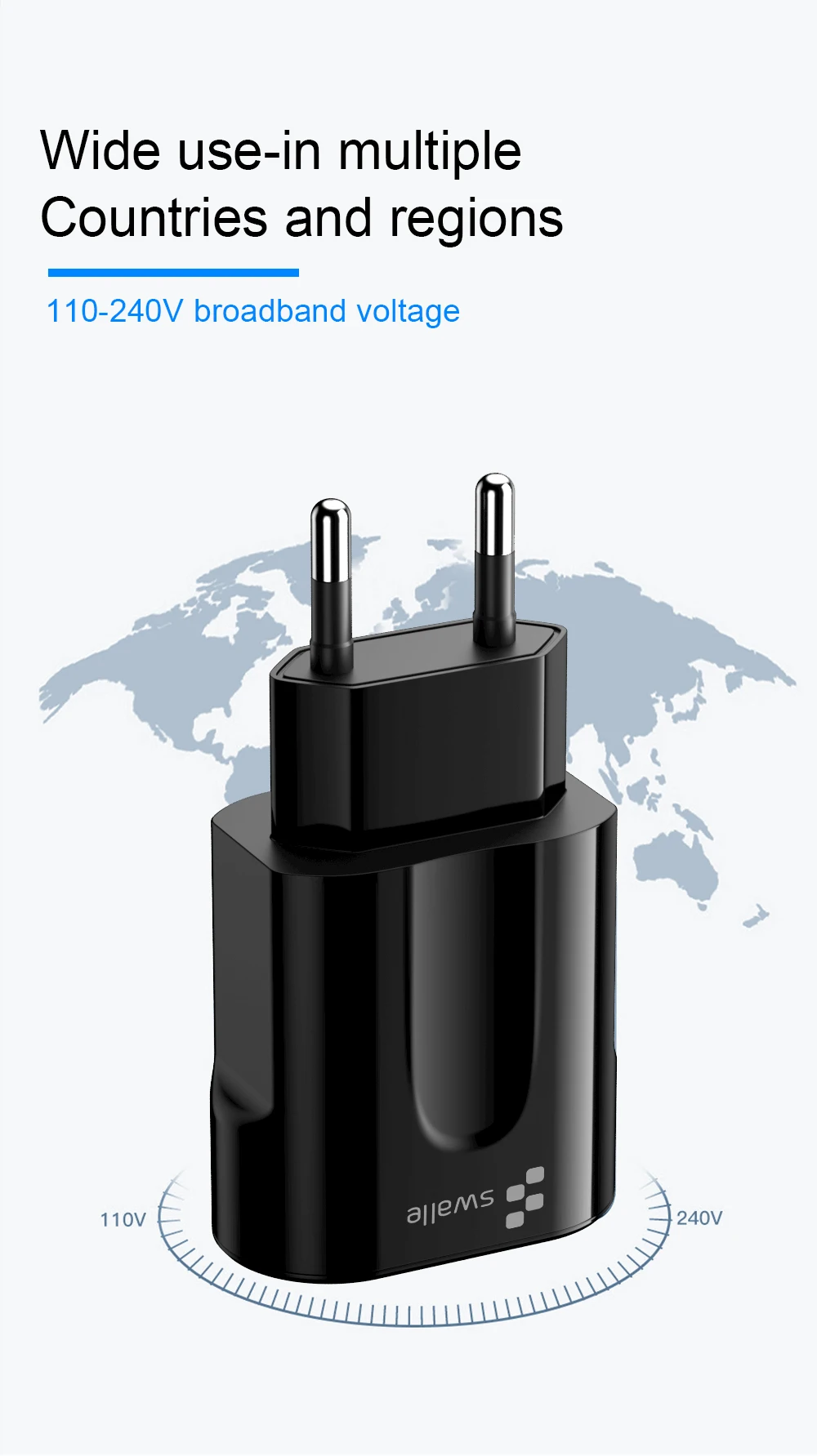 Swalle Dual USB зарядное устройство 5 В 3.1A Быстрая зарядка для iphone 7 8 мини настенное зарядное устройство для samsung адаптер EU зарядное устройство для Xiaomi