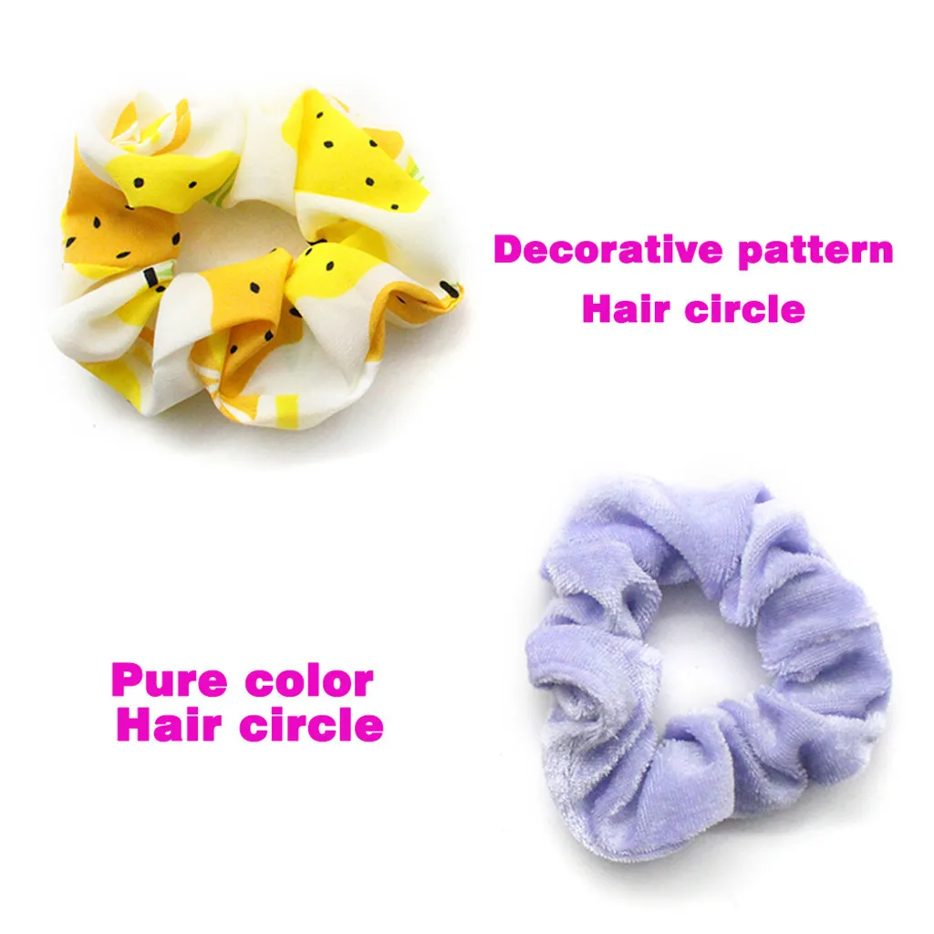 14PC Hair Chiffon Elastics Hair Ties Bright Colorful Bobbles Bands Womenhair Tie Accessories Ponytail Holder