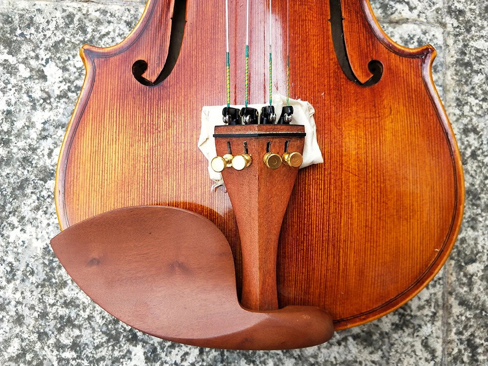 handmade violin 4/4 3/4 Retro Spruce Panel Maple Back solid Flamed wood violin Beginners Professional Players Bow