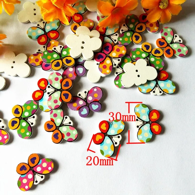 botones geom/étricos de colores vintage para decoraci/ón de ropa infantil KST Botones de madera 100 piezas,Botones con patr/ón de flores de pintura mixta elaboraci/ón de bricolaje