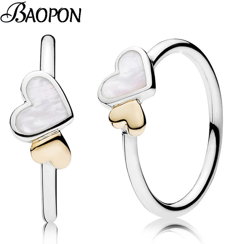 

BAOPON Silver Plated Sweet Heart Crystal Rings For Women Fine Finger Ring Jewelry Anniversary Engagement Gift Anillos Mujer