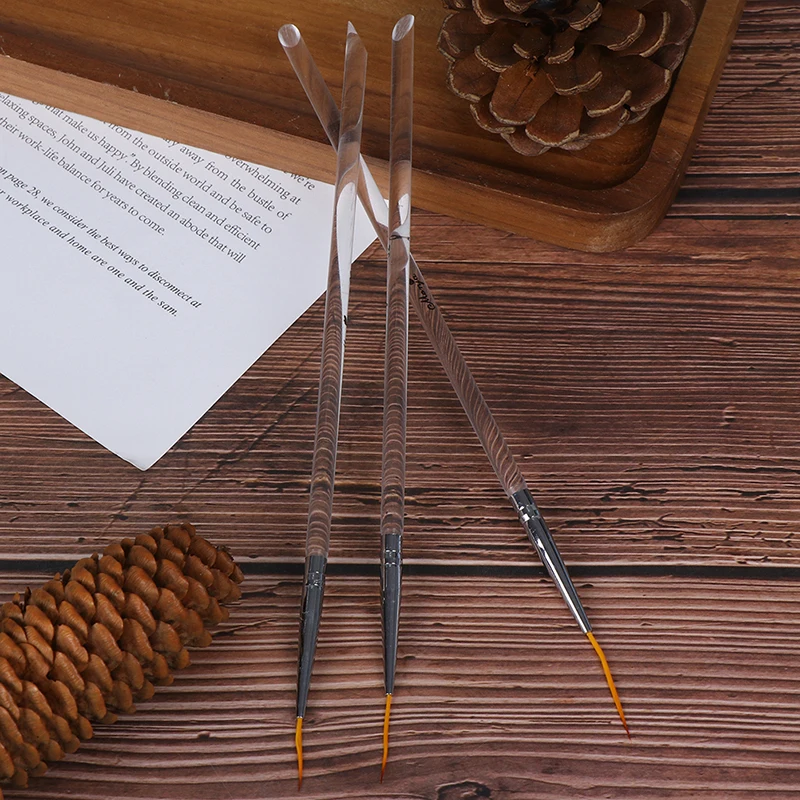 

3pcs/set Dual End Transparent Handle Stripes Lines Liner Drawing Painting Brush Nail Art Acrylic Polish UV Gel Remove Pen