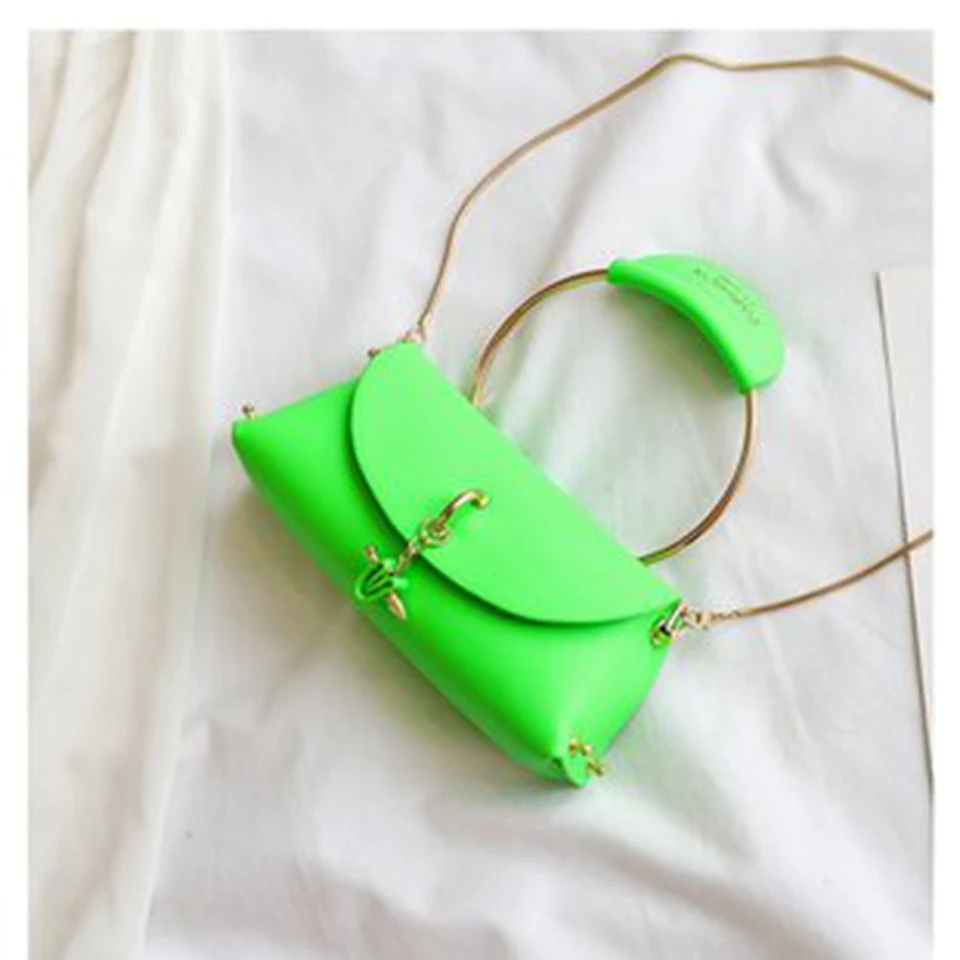 Женские сумки неоновые зеленые желтые сумки через плечо женская элегантная сумка летняя модная сумка, сумка на плечо цепи - Color: Light Green