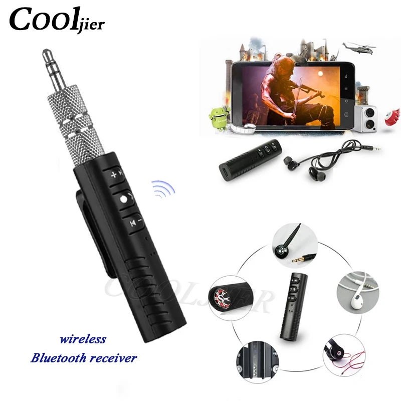 

COOLJIER 3.5mm Wireless Bluetooth Receiver Adapter Stereo Music Audio Aux Handsfree Headphone Reciever Bluetooth Adapter