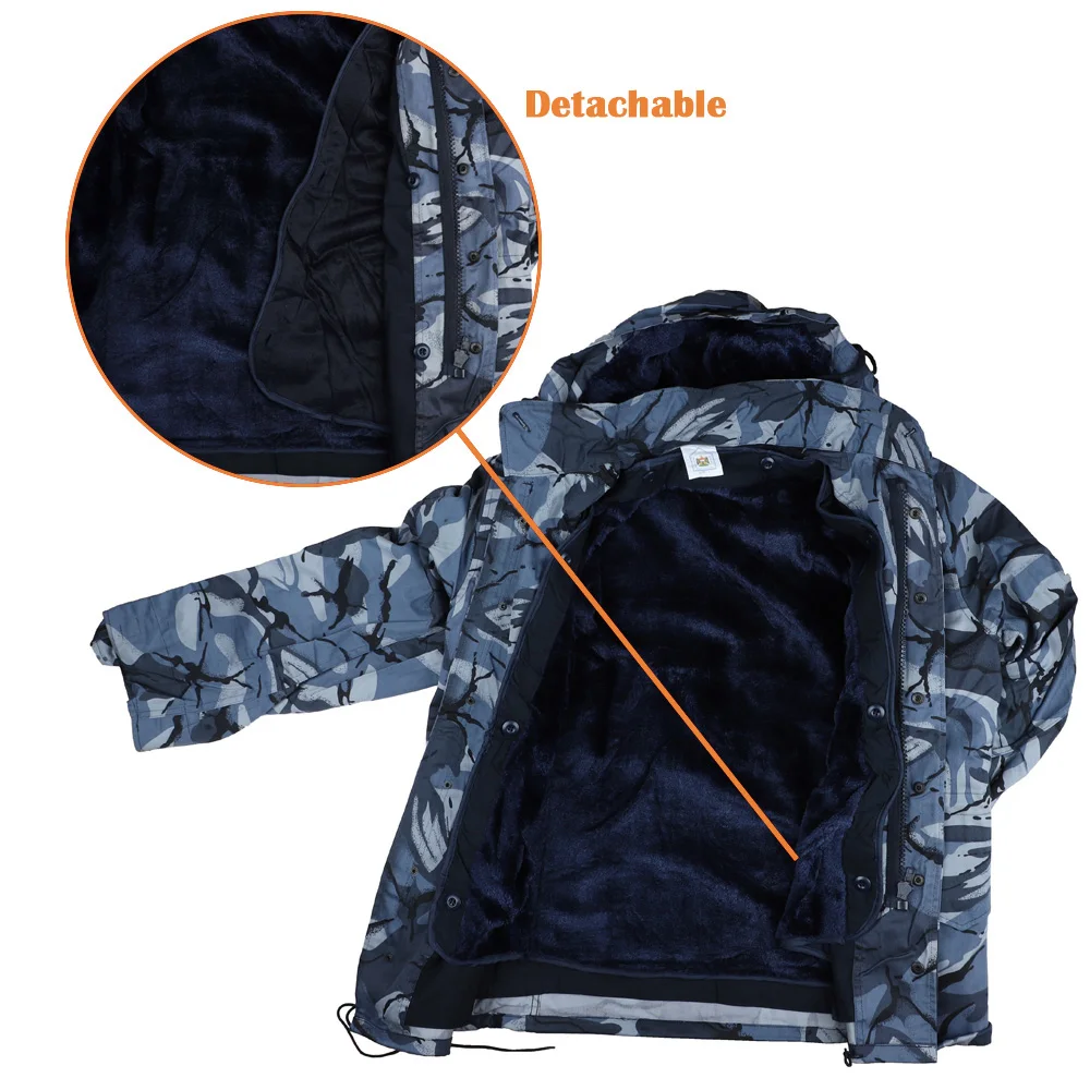 Men's Tactical Jacket M65 Camouflage Fleece Hoodie Windbreaker Uniform Clothing Autumn Winter Hunting Coat