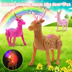 Светящийся олень животное игрушка музыка ходьба обучающий милый подарок для детей BM88