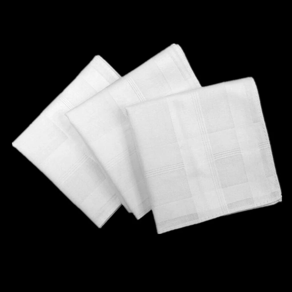 12 Pack Classic Womens Mens 100% Soft Cotton Handkerchiefs Solid White Hankies