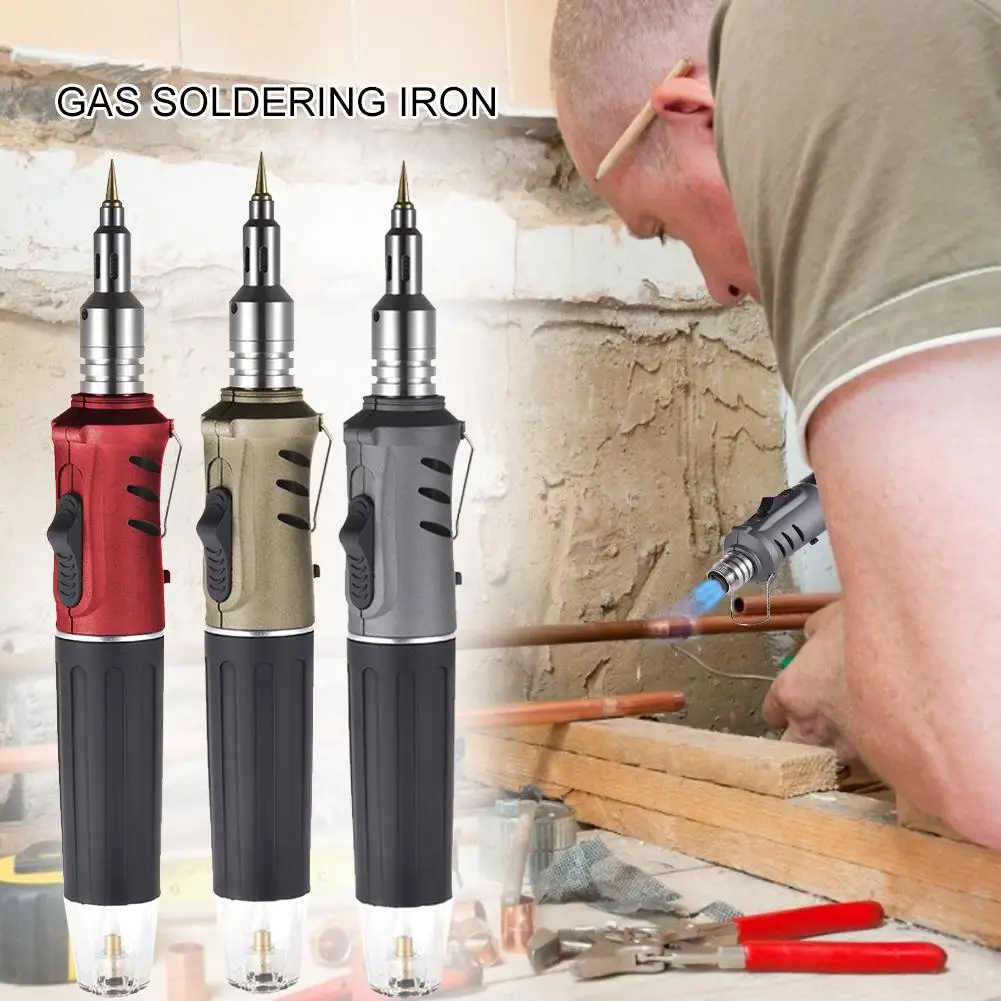 

Gas Soldering Iron Auto-ignition Adjustable Flame Butane Iron with Hot Air Gun Flamethrower for Jewelry Building Circuit Board