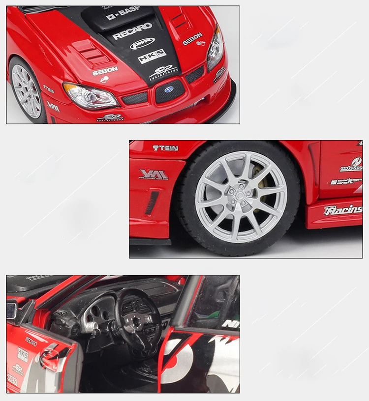 Welly литье под давлением 1:24 макет машины SUBARU IMPREZA WRX STI APR версия металлическая Игрушечная машина из сплава спортивный автомобиль для детей Коллекция подарков