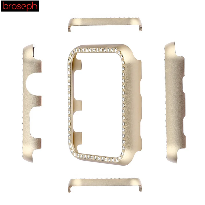 Diamond Case Cover Bumper for Iwatch 4 Band 44mm 40mm Crystal Protective Shell Frame for Apple Watch Series 3 2 1 42mm 38mm