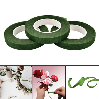 

1 Pcs Green Decorative Masking Tape Artificial Flower Floral Stem Tape esealable Elastic Tape DIY Supplies