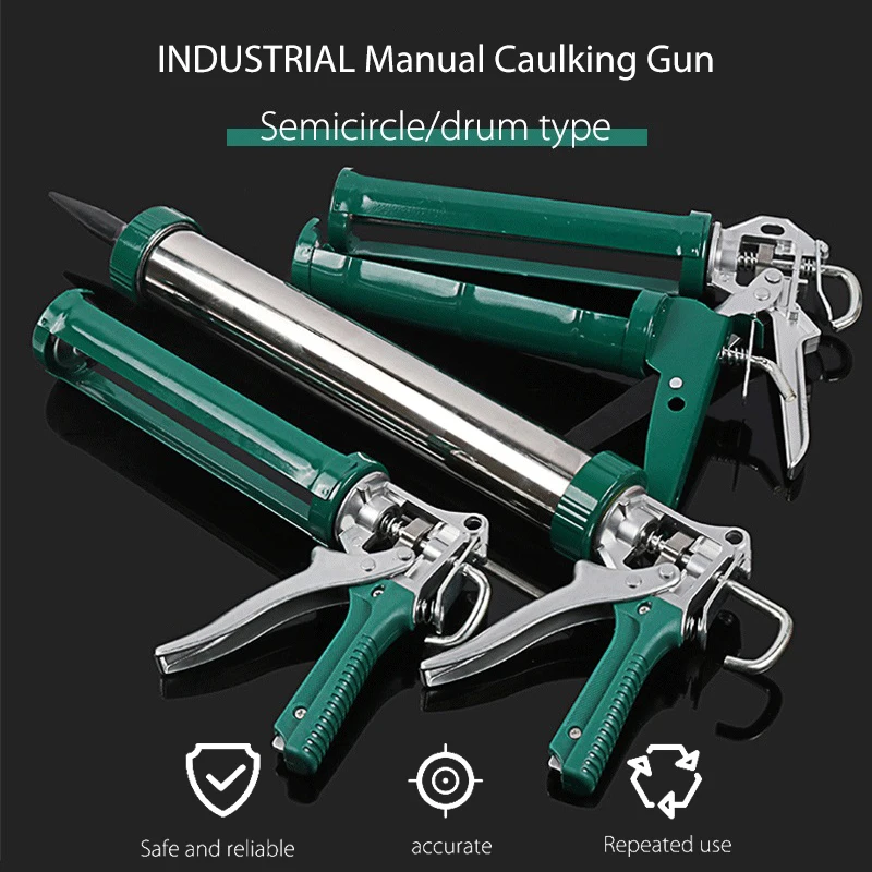 

Manual silicone glass glue gun silicone sealant nozzle applicator Cutter tool stain glass bonding tool silicone caulking gun