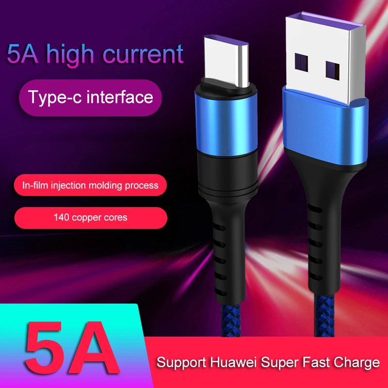 1 м 2 Тип C USB кабель 5A супер быстрая зарядка для Huawei Mate 20 P30 P20 Pro Быстрая шнур