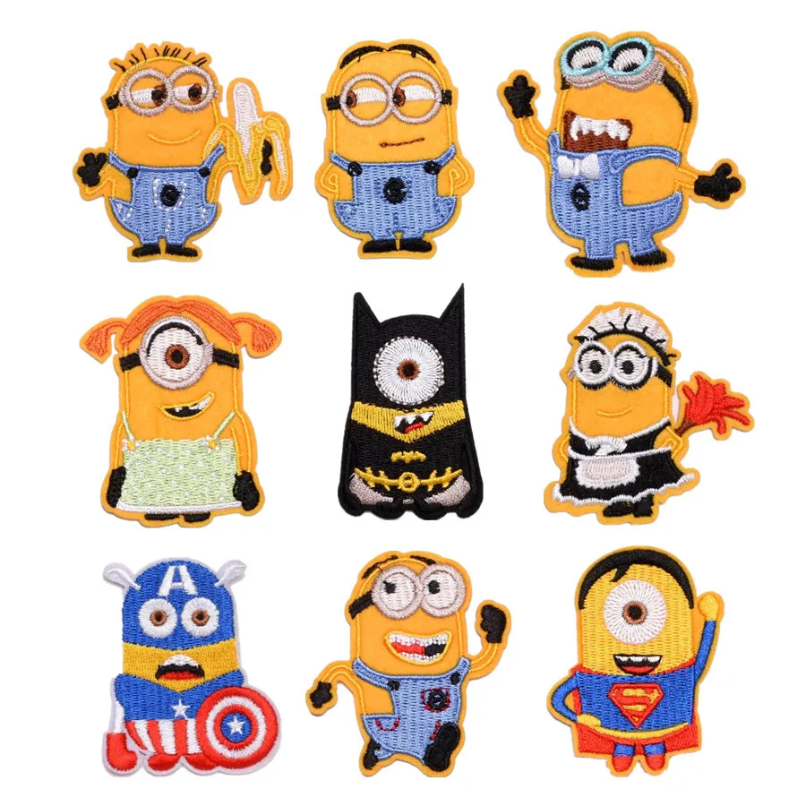 

Cartoon Character Cloth Sticking Embroidery Garment Filling Hole Ironing Back Sticking DIY iron on patches Minion yellow boy