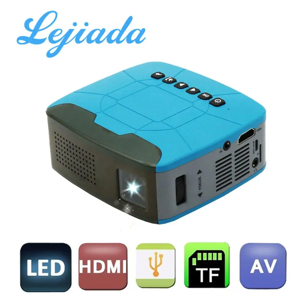 

LEJIADA U20 Micro Portable Projector with Mini Size Supports HDMI/USB Interface TF Card Slot Home/Outdoor Multimedia Projector
