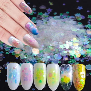 

3D Nail Mermaid Glitter Flakes Sparkly Star Heart Colorful Sequins Spangles Polish Manicure Nails Art Decorations LEAB01-15-1