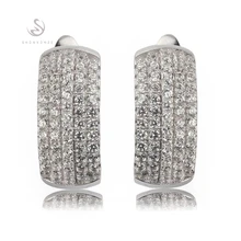 SHUNXUNZE серьги модные украшения Свадебные Рождественские серьги для женщин Благородный БЛАГОРОДНЫЙ благородный белый кубический цирконий родиевое покрытие R3168