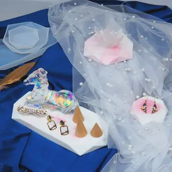 

Faceted Rectangle Octagonal Coaster Oversized Resin Mold Jewelry Showcase Display Transparent Flexible Silicone Molds