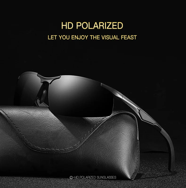 SHARK SAIL Polarized Sunglasses Men Retro Sunglasses Mirror Anti-glare Driver's Sun Glasses For Men Lunette De Soleil Eyewear