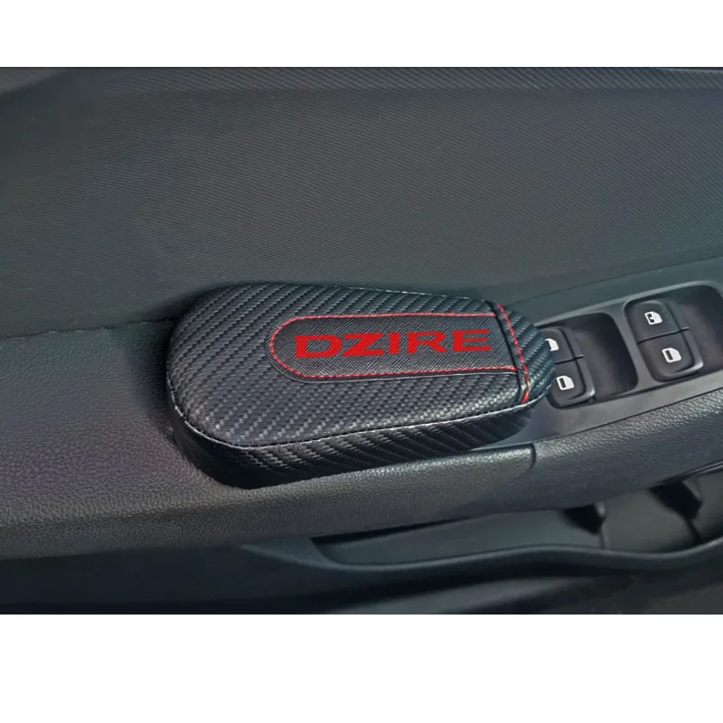 Для Suzuki Dzire, 1 шт., углеродное волокно, кожа, авто подушка для ног, наколенник, Автомобильный Дверной рычаг, накладка на руку, автомобильные аксессуары, защита для транспортного средства