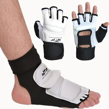 Volwassen Kinderen Half Vinger Taekwondo Handschoenen Palm Voet Pols Protector Enkel Ondersteuning Voor Kickboksen Mma Muay Thai Sanda Karate