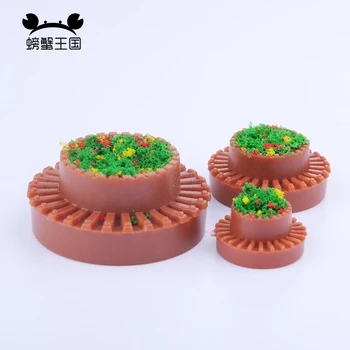 

24pcs 1/100 1/50 1/75 1/150 N O HO scale Model Round Flowerbed Park Garden Railway Border Parterre Model train Layout