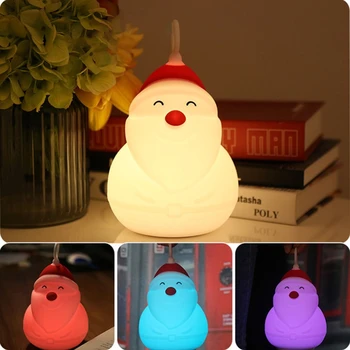 

Toddler Silicone Night Light Cute LED Christmas Tree Shaped 1W Night Light with Touch Sensor Portable for Christmas Gift
