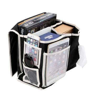 

Hanging Bag Organizer Bedside Storage bag Book Remote Control Storage Oxford Fabric 6 Pockets Mesh Caddy Bag Bedroom Storage