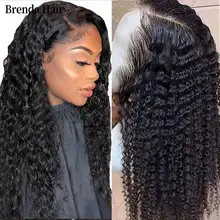 

13x4 Lace Front Human Hair Brazilian Deep Wave Frontal Wig Hd Lace Frontal Wig Pre Plucked Hairline Wig For Women Afro Curly