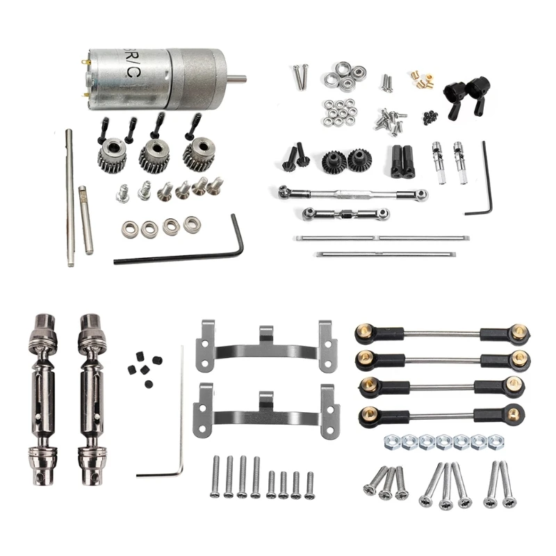 Crianças 4wd captador rc carro brinquedo diy peças de montagem para wpl C24-1 1/16 rc carro