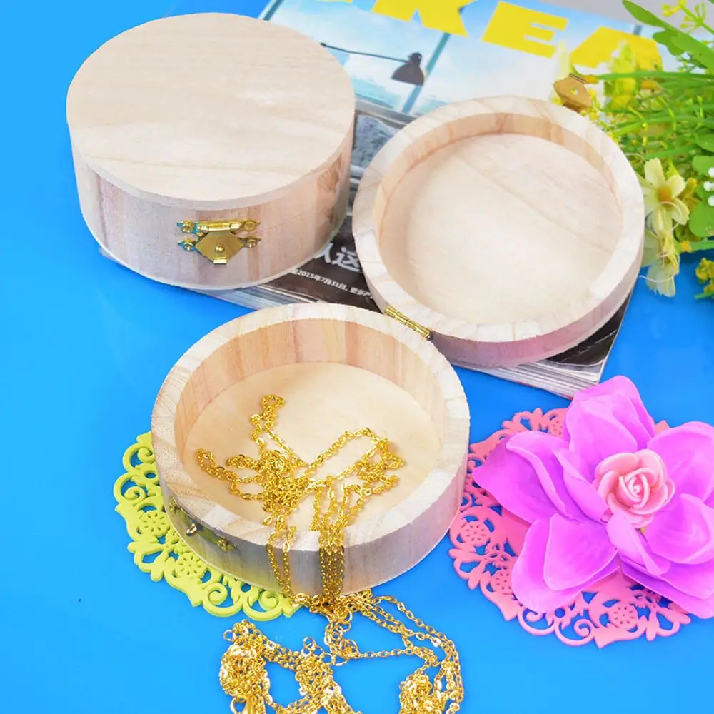 Portable Vintage Lipstick Bins Round Packaging Boutique Jewelry Case Ring Container Wooden Boxes Storage Box Home | Дом и сад