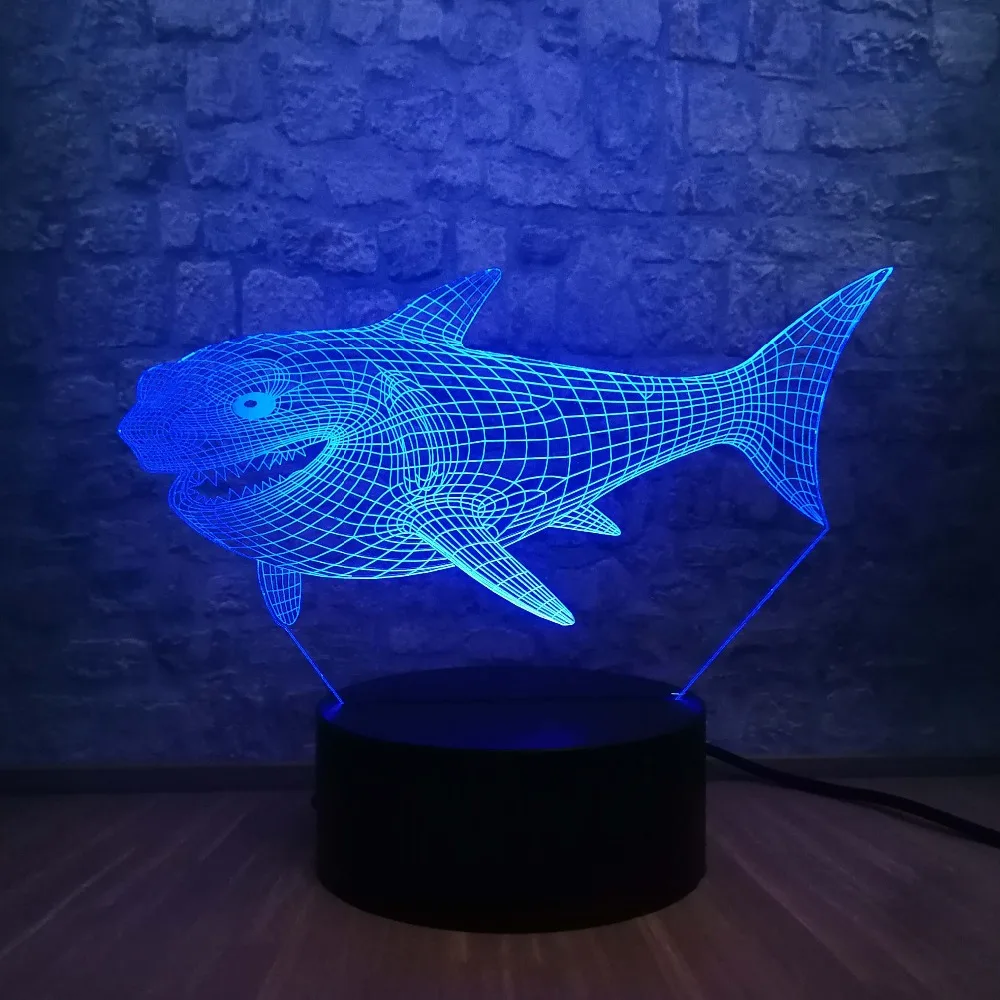 3D светодиодный ночник Акула креативный USB светильник Lampara ночник с 7 цветами свет для украшения дома лампа детский подарок