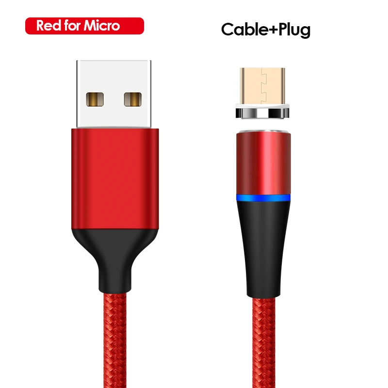 Oppselve Магнитный кабель Micro usb type C кабель для iPhone 11 samsung Быстрая зарядка магнитное зарядное устройство USB Кабели Шнур для мобильного телефона - Цвет: Red Micro Cable