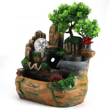 

miniature Innovative Resin Rockery Desktop Fountain Fish Tank Home Table Ornament Landscape Decoration Rockery Fountain