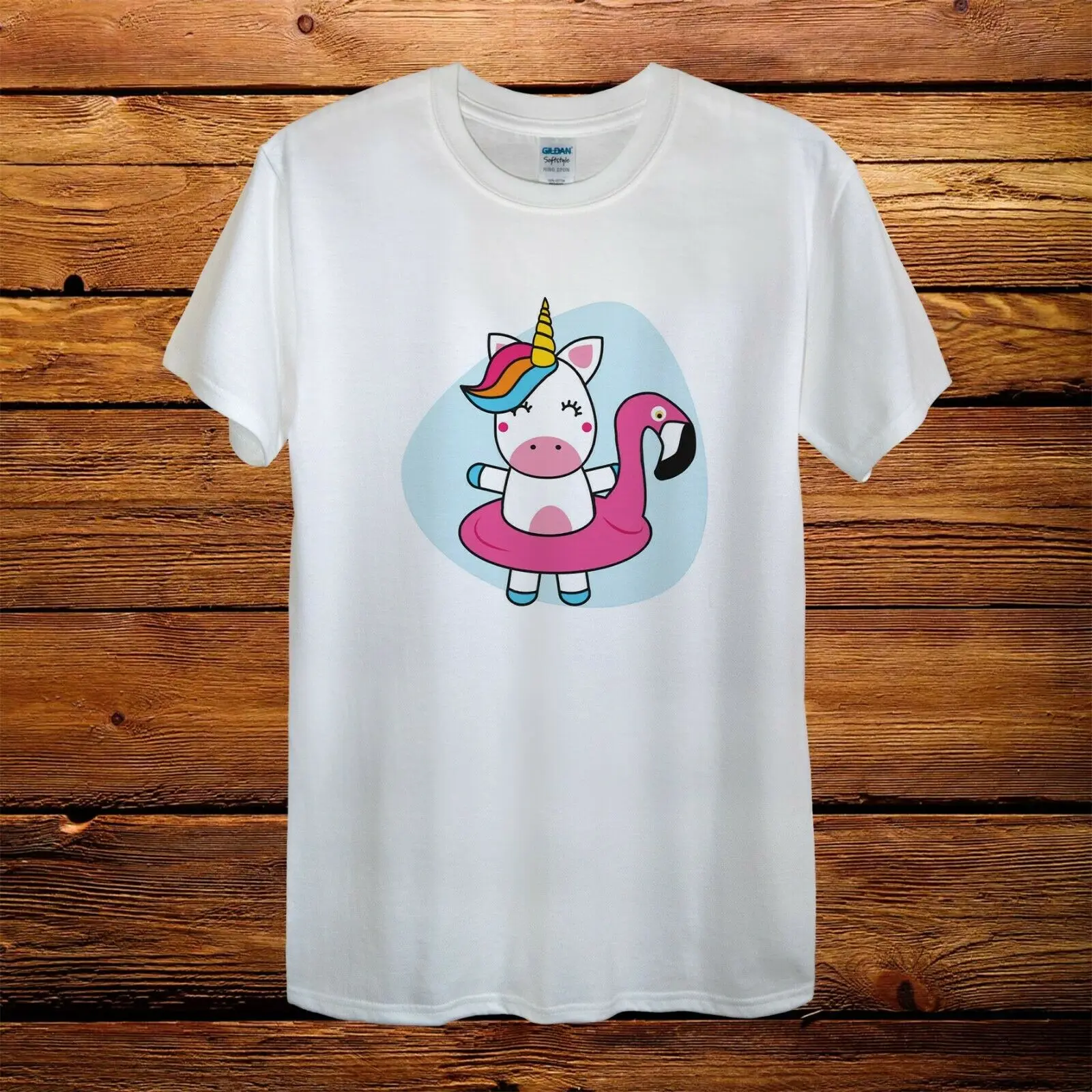 Dabbing Unicorn Holiday Swimming Flamingo Gift T-Shirt Men Unisex Women Fitted |