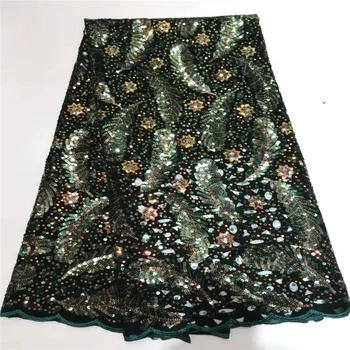 

Menta African Lace Fabric With Sequins Velvet 2020 Gold Green Latest Fabric High Quality Velvet Tulle Sequins Lace Fabric Dress