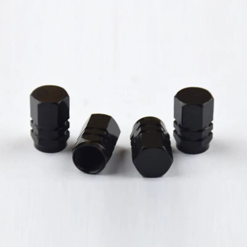 4Pcs Bike valve cap Theftproof Aluminum Bicycle Wheel Tire Covered Tyre Stem American Air valve Caps Truck Airtight Cover - Цвет: Black