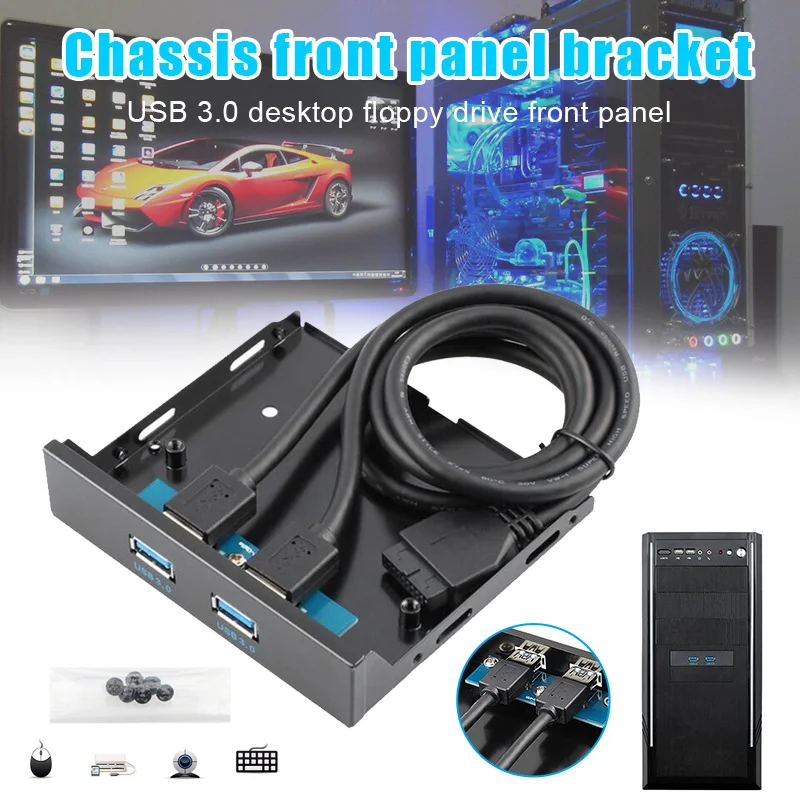 

2019 Drop ship 2-Port USB 3.0 Front Panel Expansion Bay to 19/20-Pin Bracket Cable for PC S888