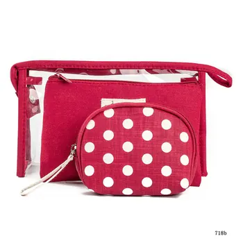 

New 2019 three-piece Women Girl 3 Pcs/set Transparent PVC Cosmetic Makeup Bag Wash Bag Travel Storage Organizer Handbag