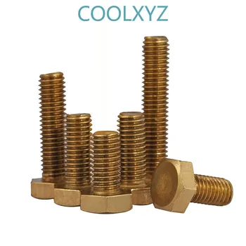 

DIN933 manufacturer wholesales environmental protection brass outer hexagon bolt copper screw copper outer hexagon m3-m5 20Pcs