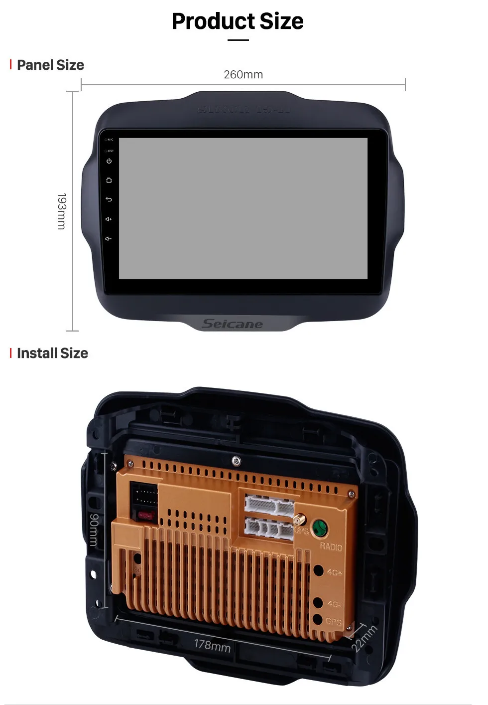 Top Seicane 2 DIN 9" Android 8.1/9.0 Car GPS Radio Stereo Head Unit Wifi Multimedia Player For 2016 Jeep Renegade Support Bluetooth 10