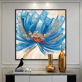 

KOWELL 100% Handpainted Modern Abstract Flower Oil Painting On Canvas Art Gift Home Decor Living Room Wall Art Frameless Picture