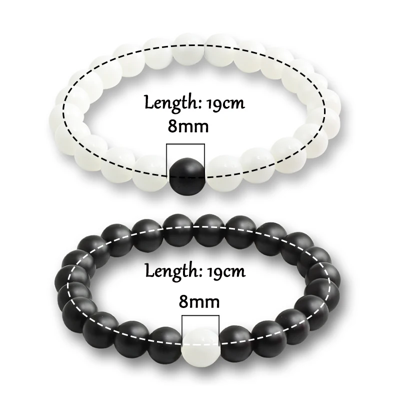 Natural Stone Matching Couple Bracelet Beads For Men Women Strand Bracelets Bangles Yoga Lover Jewelry Gifts