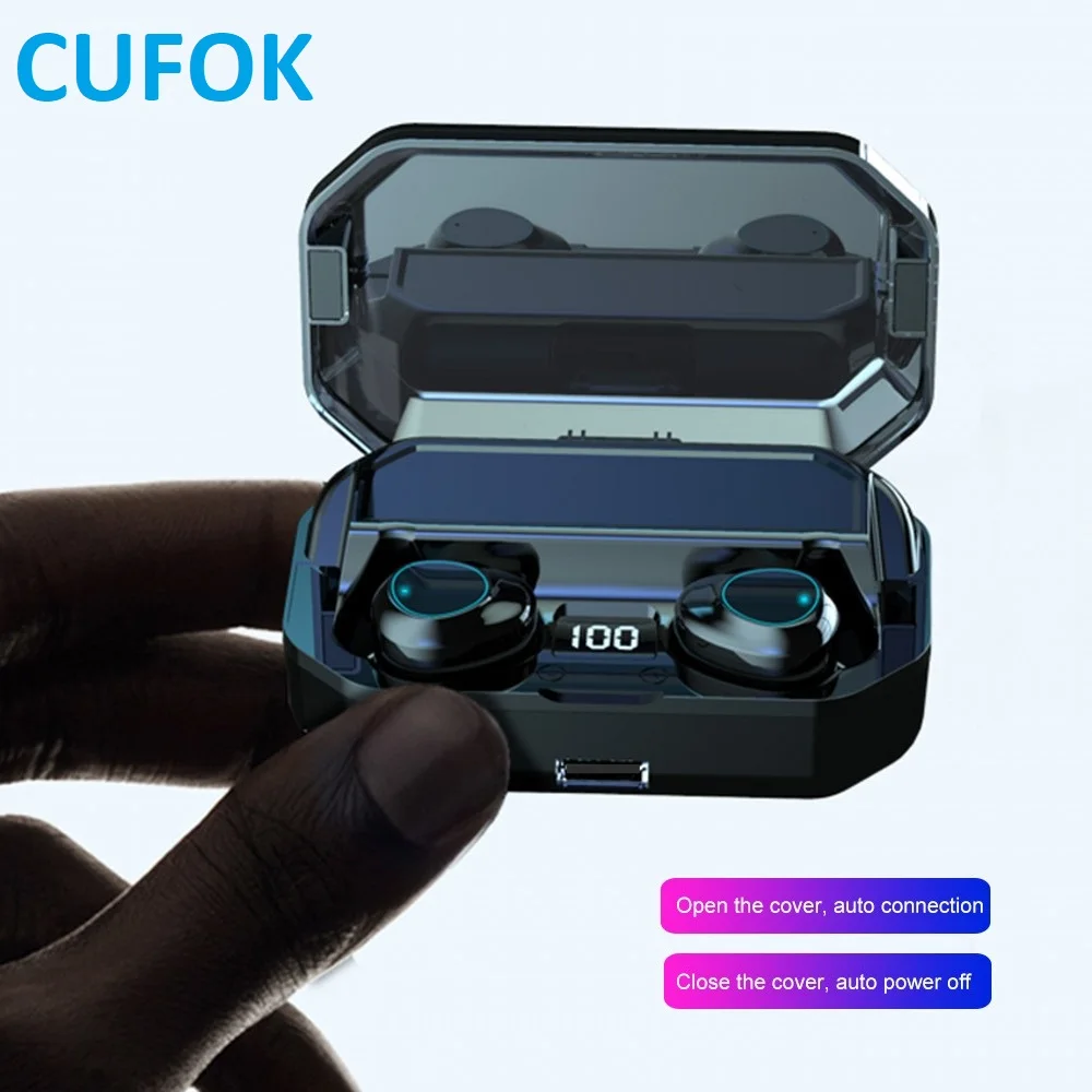 TWS Bluetooth 5 0 наушники настоящие беспроводные спортивные шумоподавление Гарнитура