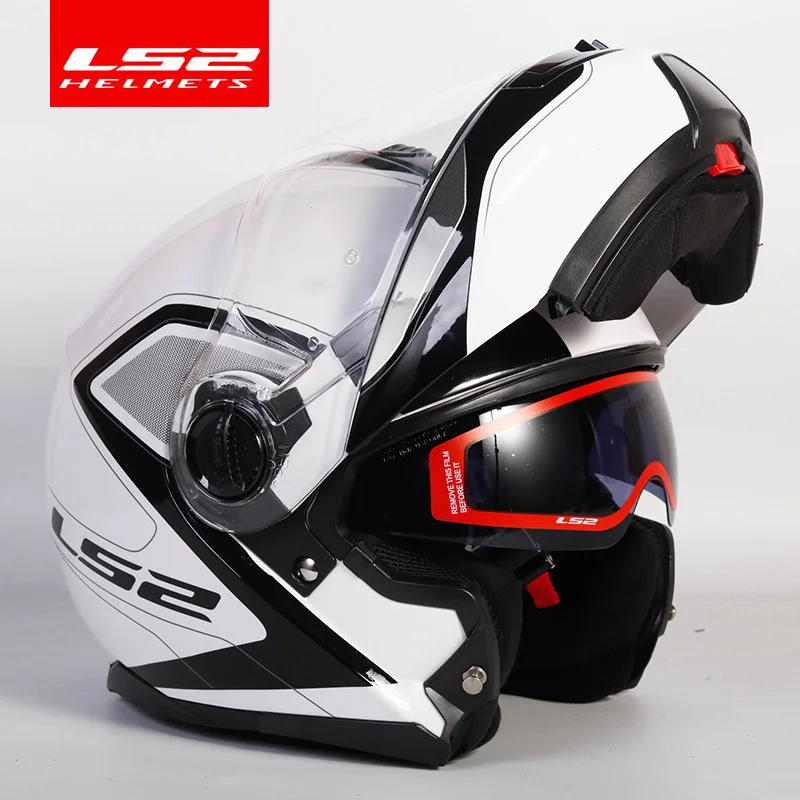 Originale LS2 STROBE flip up moto rcycle casco ls2 FF325 modulare visiera a  doppia lente capacete cascos moto casco DOT approvato|Helmets| - AliExpress