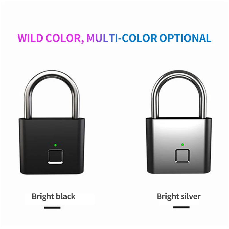 USB Rechargeable Fingerprint Padlock Smart Fingerprint Lock Quick Unlock Zinc Alloy Metal Self Developing Chip for Door Luggage USB Rechargeable Fingerprint Padlock Smart Fingerprint Lock Quick Unlock Zinc Alloy Metal Self Developing Chip for Door Luggage