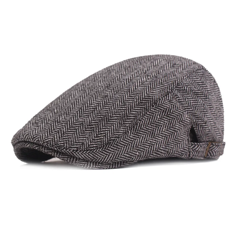 

2020 new mag style beret men's cotton beret herringbone caps middle-aged and elderly hats autumn and winter forward hats