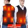Winter Warm jacket Mens USB Heating vest Thermal Sleeveless Heated Jacket Electrical Women Fishing Trekking Hunting heated vest 2